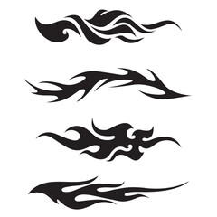 Tattoo art vector element fire movement energy symbol pattern design