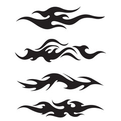 Fire tattoo symbol pattern power hot energy design vector element