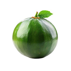 Fresh Green Lime with Leaf Isolated on Transparent Background