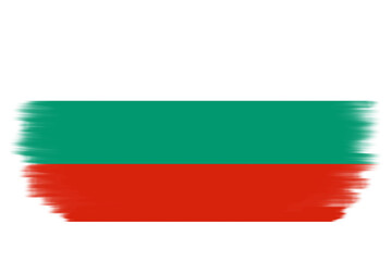 Flag of Bulgaria on transparent background. Flag of Bulgaria with brush texture paint style. Sofia. National, country flag sticker