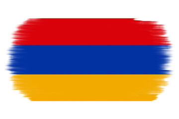 Armenian flag on transparent background. Armenian flag with brush texture paint style. yerevan. National, country flag sticker