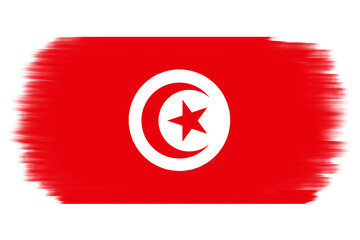 Flag of tunisia on transparent background. Flag of tunisia with brush texture paint style. Tunis. National, country flag sticker