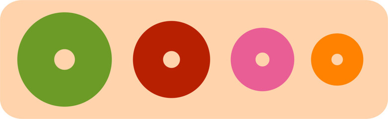 Concentric Rings: Gradient of Color and Size on Neutral Background