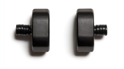 Black segmented exercise dumbbell ends