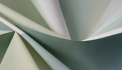 Light pastel soft pale dusty green sage grey white abstract pattern background. Geometric shape. Line stripe angle facet triangle fold. Color gradient. Noise grain. Business,arrow, colours, crystal,