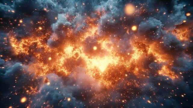 Fiery explosion abstract background
