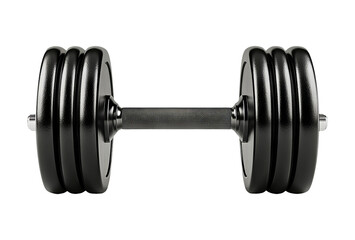 Naklejka premium Heavy Black Dumbbell on Transparent Background for Fitness and Training