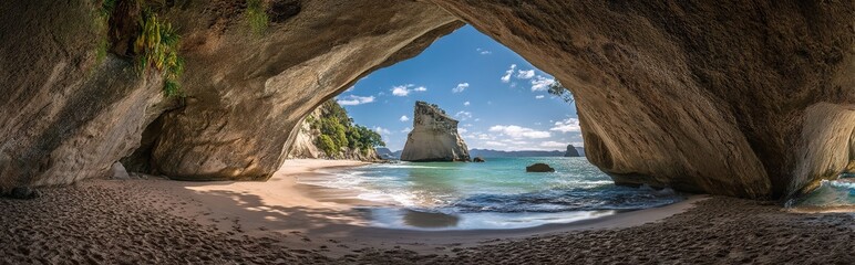 Coastal Cave Beach Scenic View