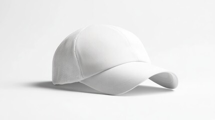 White baseball cap on white backdrop