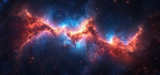 Fototapeta premium Cosmic Nebula: A Celestial Tapestry of Fire and Ice