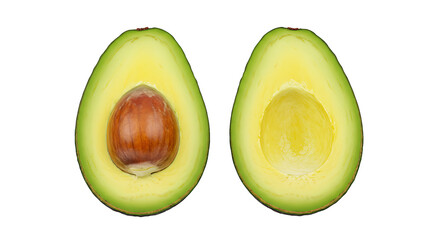 avocado cut in half without background png