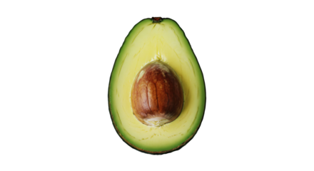 avocado cut in half without background png