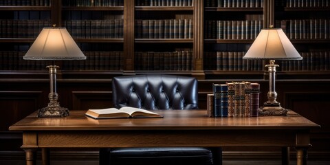 Bureau d'étude dans une bibliothèque classique