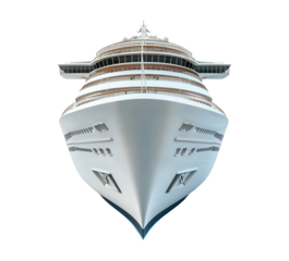 Detailed View of a Luxury Cruise Ship with Transparent Background