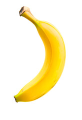 Sunny Yellow Banana Fruit on White Background: Vibrant Tropical Healthy Snack for Kids and Adults, Organic Produce for Sale  transparent png