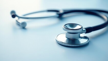 A futuristic medical device, a GPS-enabled stethoscope, rests on a sterile white surface, ready for use , science, geolocation