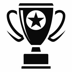Trophy champions cup icon on white background.