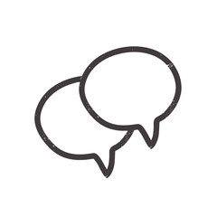 Double speech bubble hand-drawn vector for dialogue, chat or social interaction icon