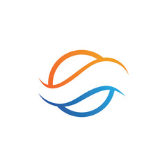 Sun and wave logo vector