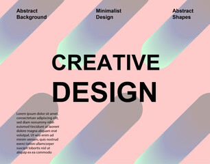 Creative abstract poster design with modern colorful gradient shape and bold typography on blue background for unique presentation and visual impact

