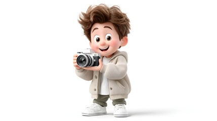 little girl with a camera