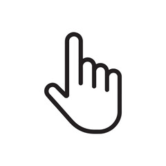 Cursor Hand Icon Symbol Mark in Filled Style on White Background