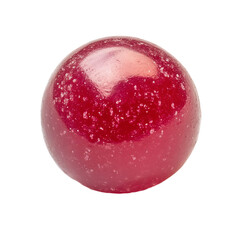 a red apple with a heart shaped hole in the center