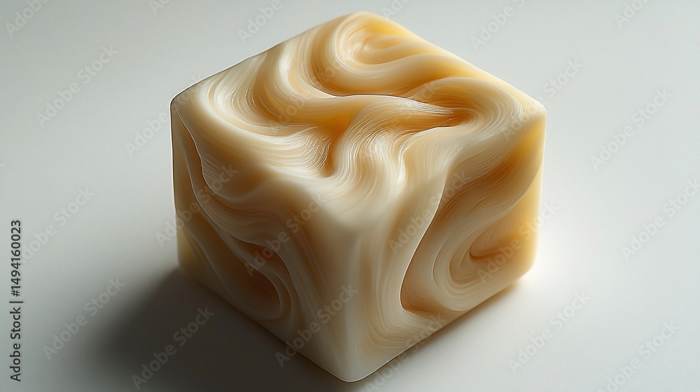 Poster Abstract cube with flowing lines