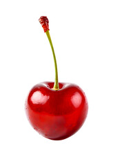 Vibrant Red Cherry Fruit on Glossy Background - Fresh, Ripe, Sweet and Juicy - Organic Produce Stock Photo  transparent png