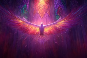 Colombe mystique en lumière vibratoire
