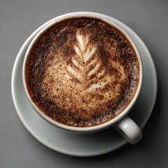 Cappuccino Art: Fern Design in Coffee Cup