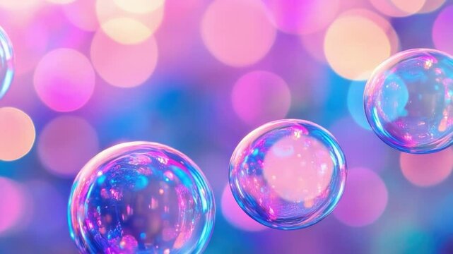 Colorful Bubble Background with Soft Focus Effect for Creative and Artistic Projects in Vibrant Hues 4k video footage