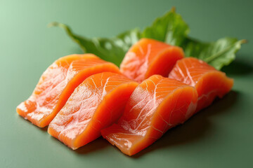 Tempting Salmon Sashimi in Botanical Brunch Corner: Clean Food Photography Style