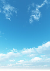 抜け感のある青空と雲の背景素材