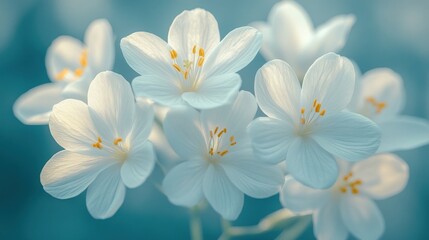 Naklejka premium Delicate white flowers in soft light