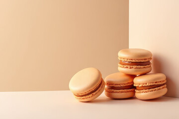 Delicious Macarons in Cozy Corner: Clean Food Photography with Natural Light and Spacious Layout