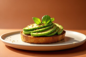 Delicious Avocado Toast in Cozy Breakfast Corner: Clean Food Photography with Natural Light