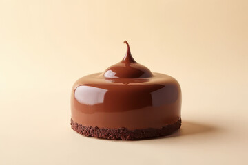 Minimalist Chocolate Mousse Photography: Clean Food Style, Ambient Candlelight, High Resolution