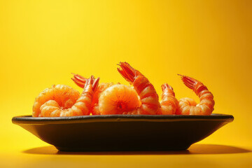 Moody Shrimp Tempura Photography: Dark Corner, Pale Yellow Background, Clean Style