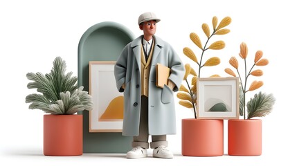 man in front of a house