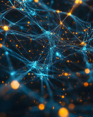 Obraz premium Abstract network design with glowing nodes and connections.