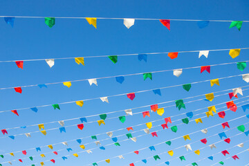 decorative flags for the June festival, a very popular festival in Rio de Janeiro.