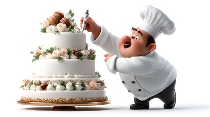 chef with cake
