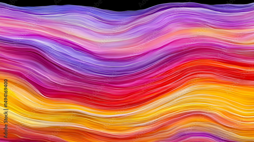 Poster vibrant abstract wave background featuring a spectrum of colors, ideal for designs needing a dynamic