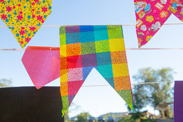 decorative flags for the June festival, a very popular festival in Rio de Janeiro.