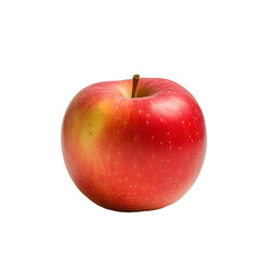a red apple with a green stem on a white background