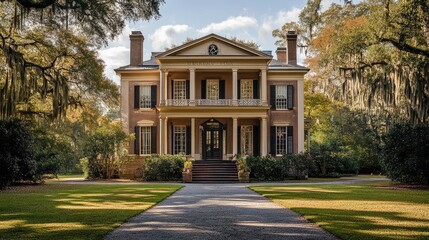 Magnificent Antebellum Mansion on Sunny Day