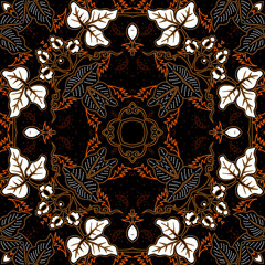 Mandala ornament with batik style motif