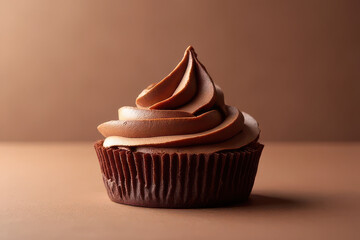 Tempting Chocolate Mousse Photography: Cozy Window Light, Warm Taupe Background, Clean Food Style, Natural Radiance, Spacious Layout