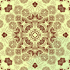 Mandala ornament with batik style motif